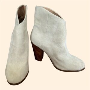 White and Cream Ankle Boots